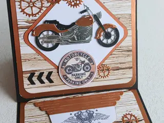 kort med motorcykel motiv på sælges