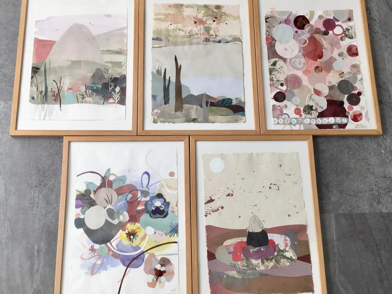 Billede 3 - akvarel & collage af Lise Uhrenholt - sign. og dat