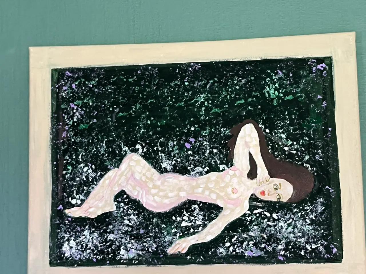 Billede 1 - Akrylmaleri 30x40. Hviler i det grønne.
