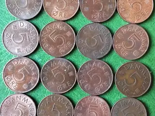 5 ØRE 1973 - 1988 KOMPLET 16 Stk! Margrethe II