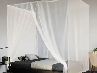 Hængende myggenet 220 × 120 × 150 cm - hvidt polyester, rektangulært
