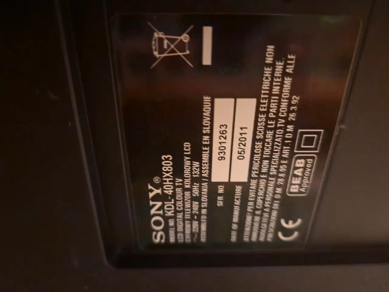 Billede 2 - Sony model  kdl-40hx803
