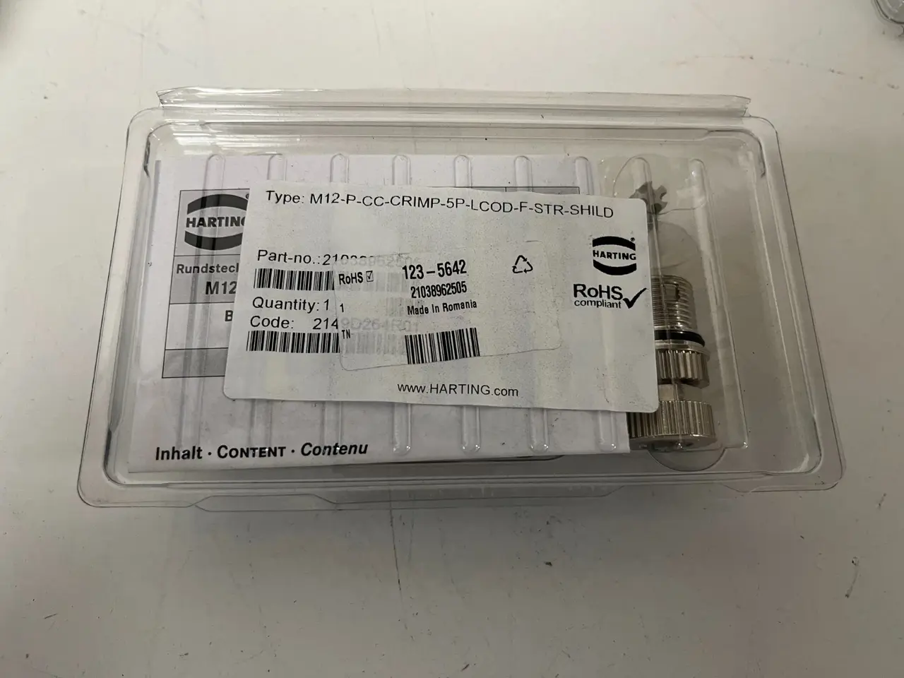 Billede 6 - 9x HARTING M12 Connectors 21035642 5-Pin Shielded