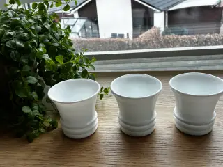 Mini-urtepotter - 3 stk. i hvidt glas