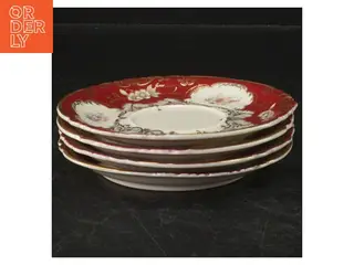 Dekorative porcelænstallerkener 4 stk (str. Ø. 13 cm. 4 styk)