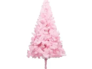 Kunstigt juletræ med juletræsfod 210 cm PVC lyserød
