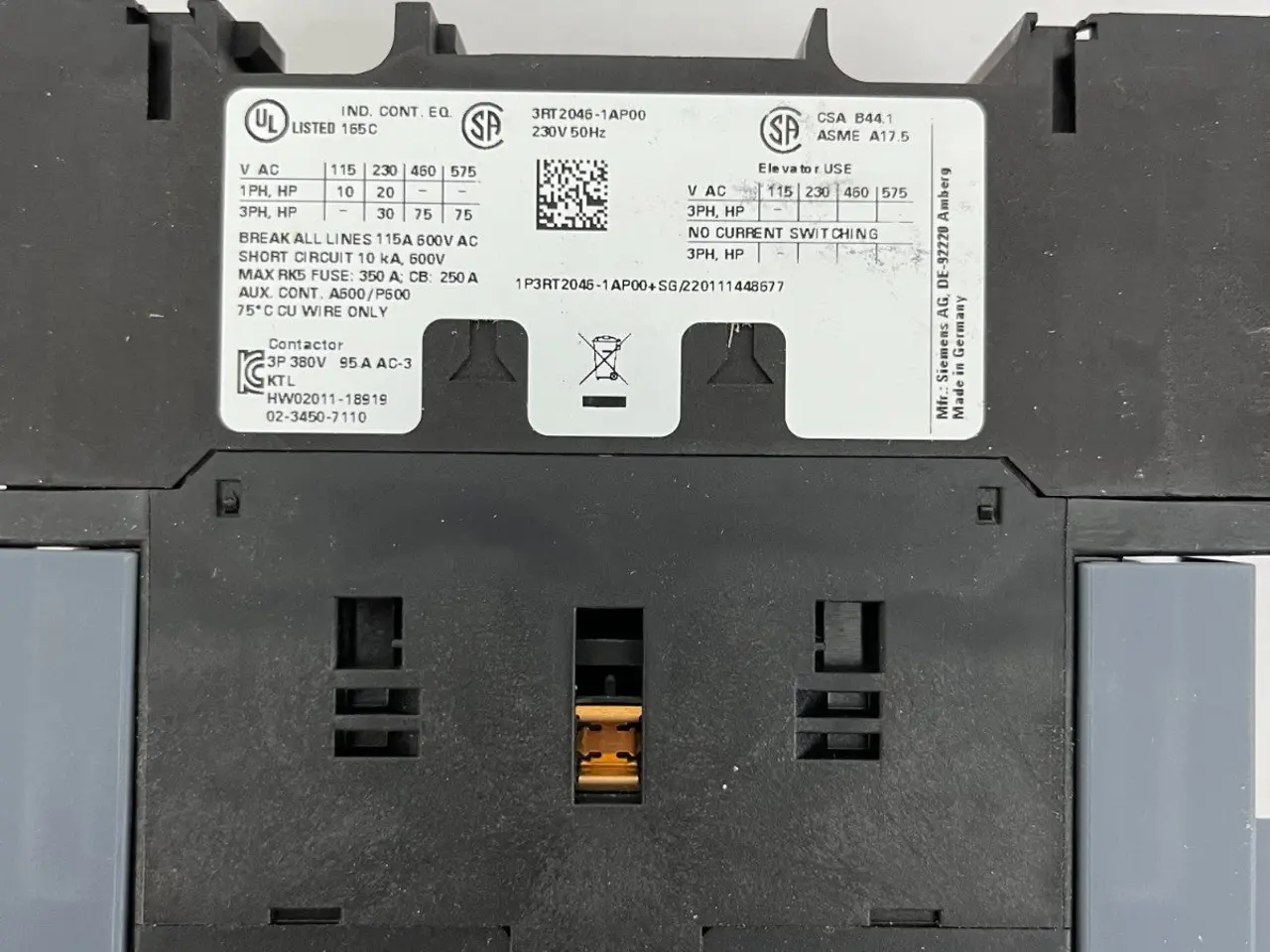 Billede 7 - Siemens 3RT2046-1AP00 SIRIUS Power kontaktor 95A
