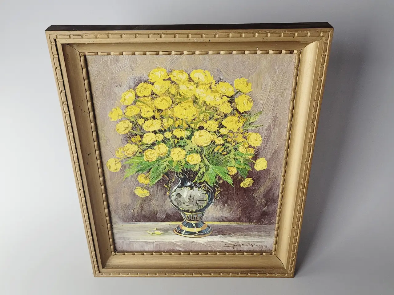 Billede 2 - Oliemaleri af Hardy Dam Juhl (1973) Gule Blomster