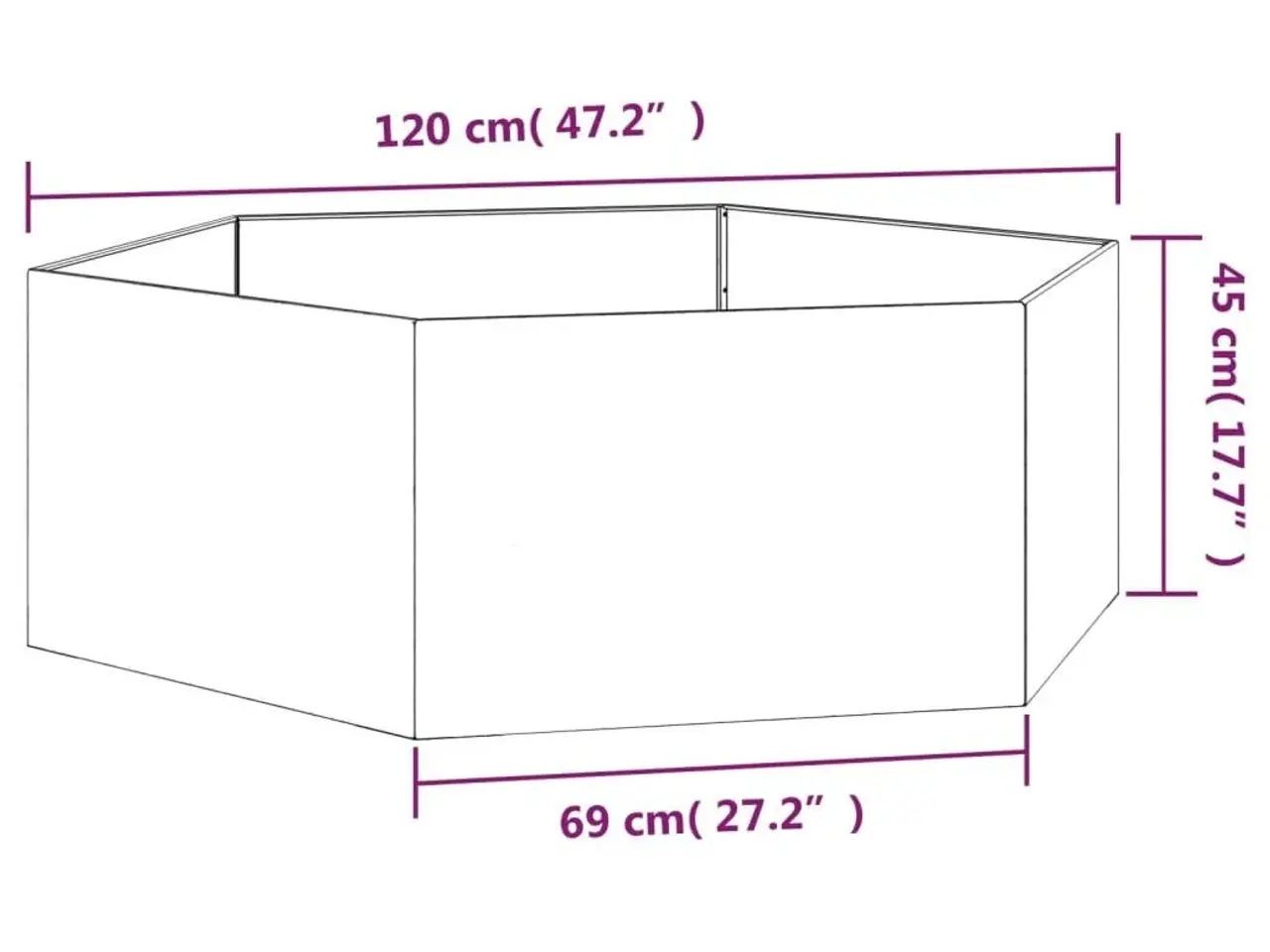 Billede 8 - Plantekasse i cortenstål - rustfarvet 138 × 120 × 45 cm