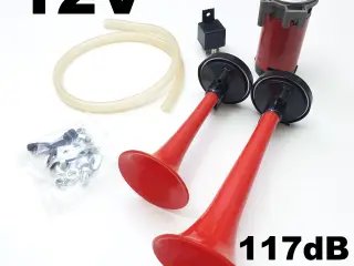 NY! 12V 2-Tonet Kompressorhorn 117dB