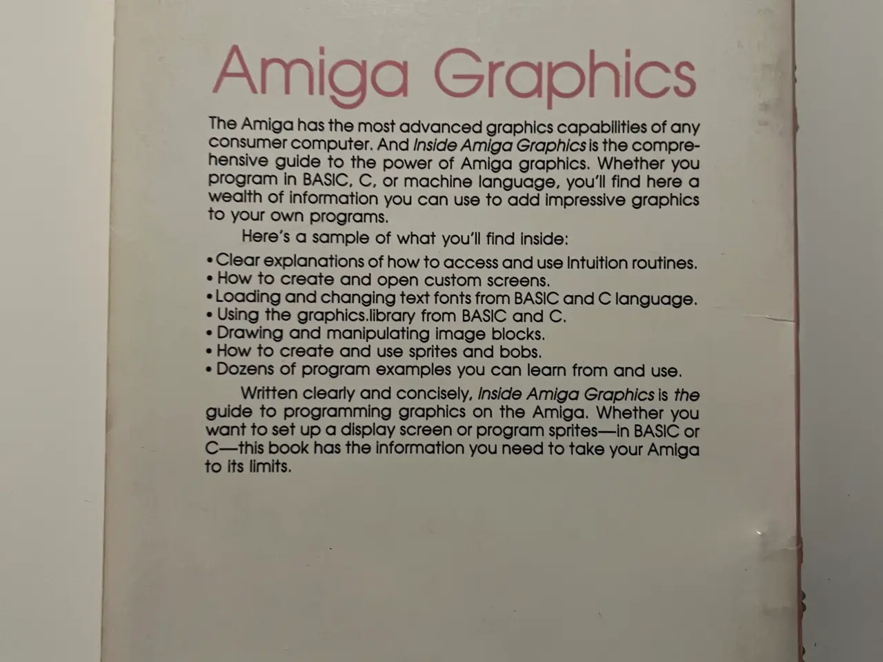 Billede 2 - Inside AMIGA Graphics, Manual