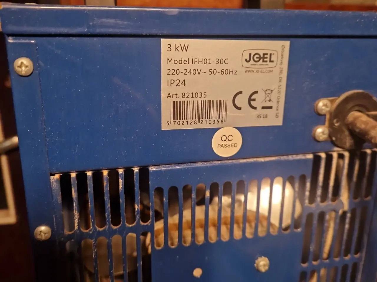 Billede 2 - JOEL 3 kW byggevarmer 230 V