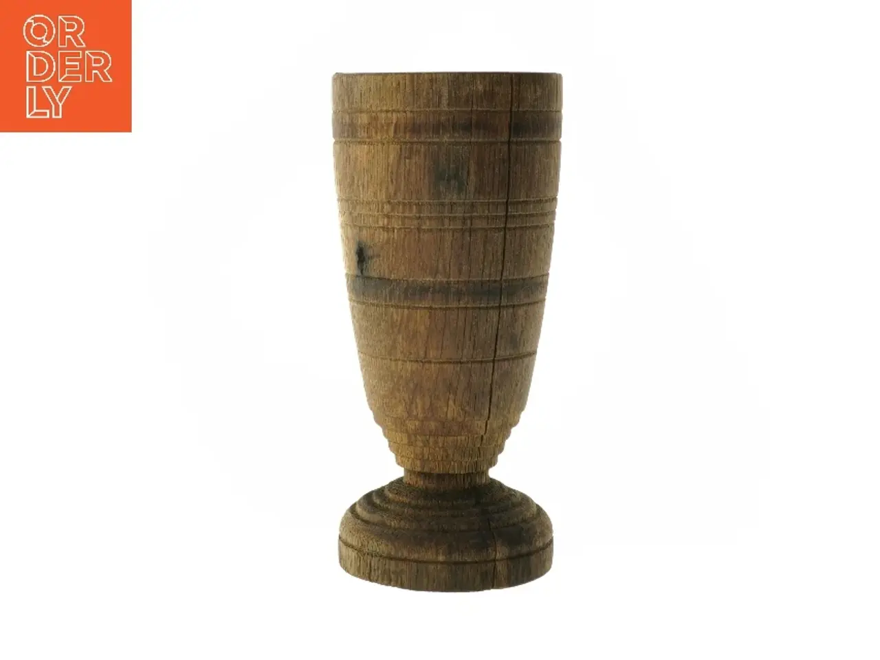 Billede 1 - Antik Træ Vase Lysestage (str. 21 x 10 cm)