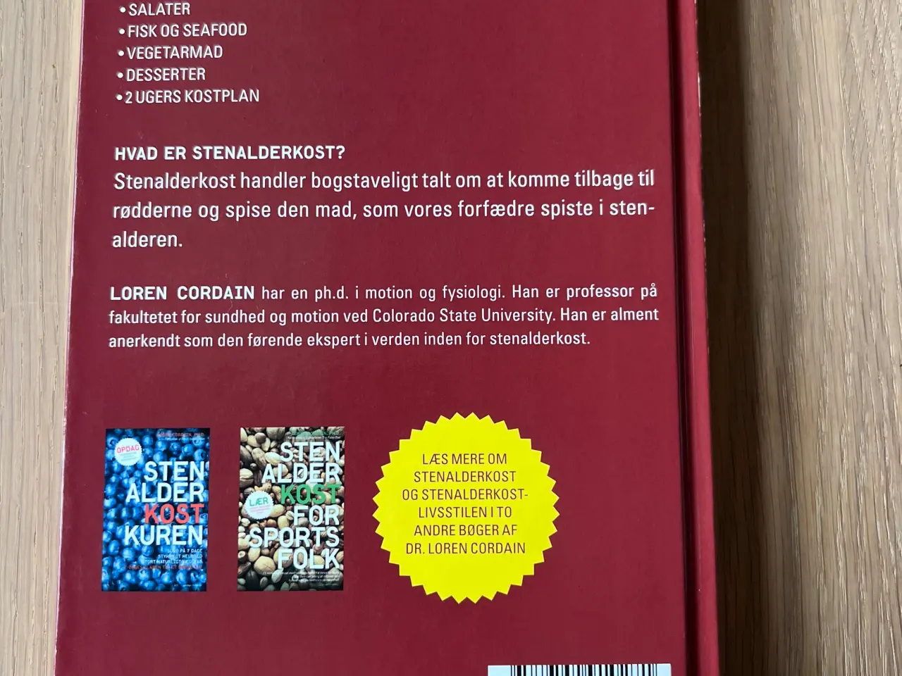 Billede 2 - Loren Cordain. Stenalder kost koge bogen.