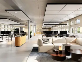 Lyse og moderne kontorlokaler med rå kant