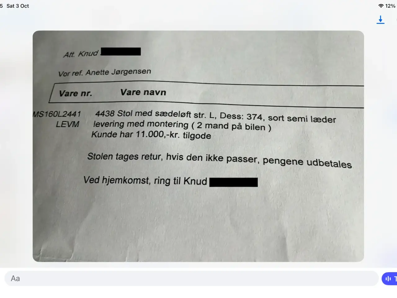 Billede 8 - Hjort Knudsen 4438 Nyborg Løftestol sort læder, L
