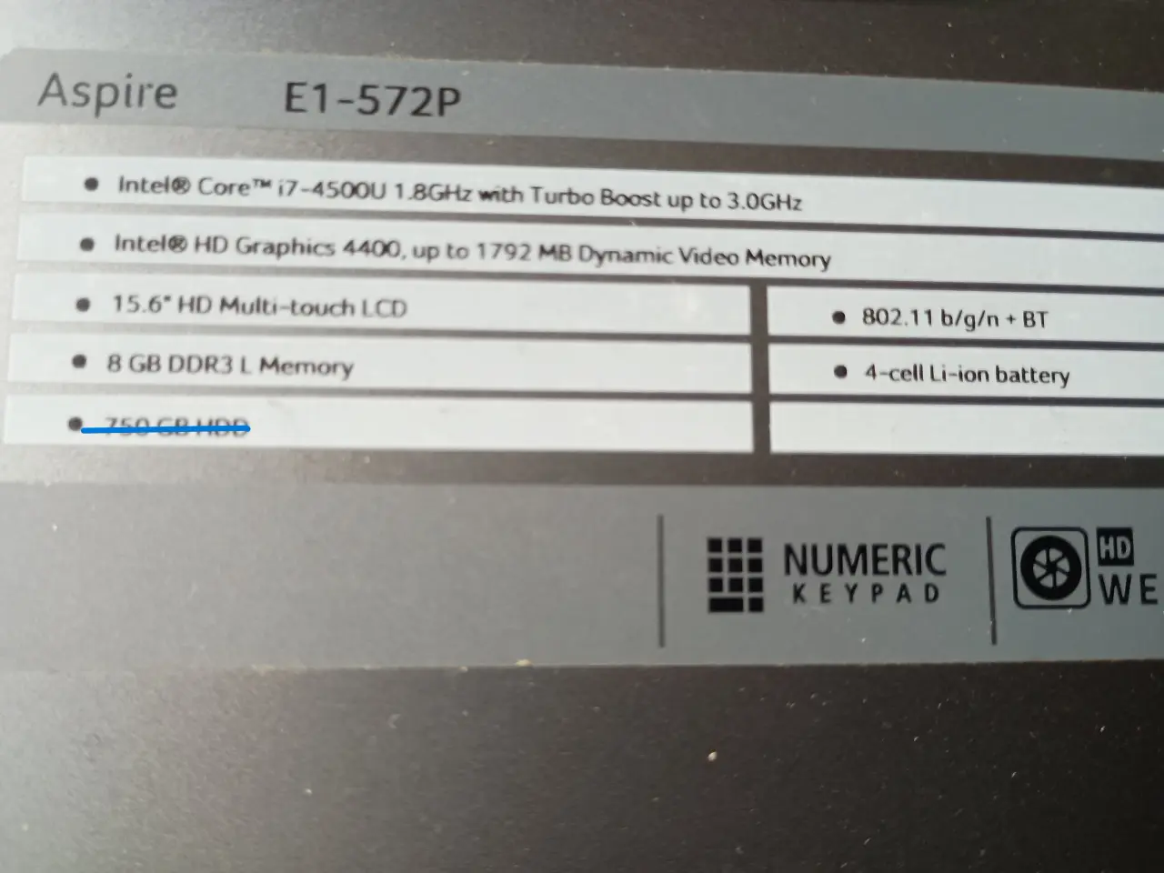 Billede 3 - Acer Aspire E1-572P