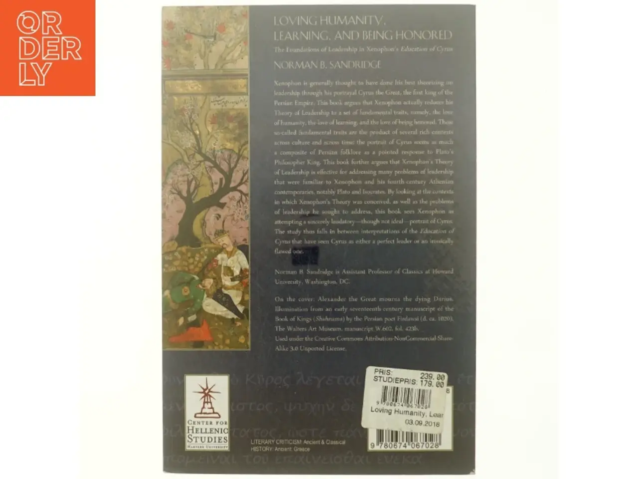Billede 3 - Loving humanity, learning, and being honored : the foundations of leadership in Xenophon's Education of Cyrus af Norman B. Sandridge (Bog)