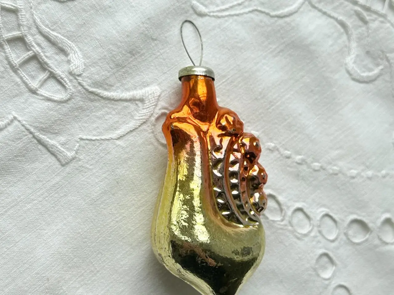 Billede 2 - Vintage glaspynt, hane, orange