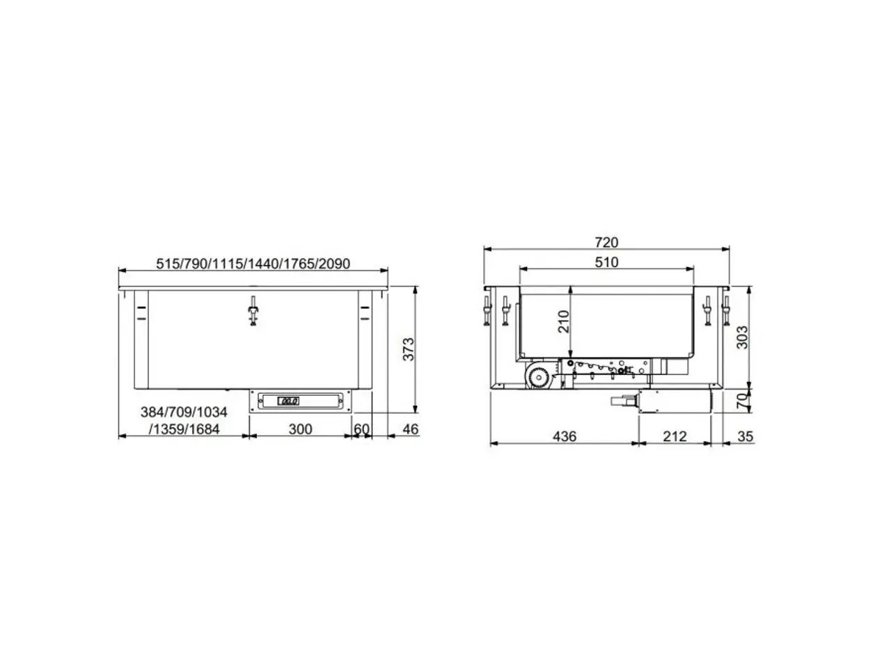 Billede 2 - Bain marie – 1440x720x373 mm – 4/1 GN