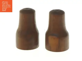 Sæt med salt- og peberbøsser i teak (str. 7x4,5 cm)