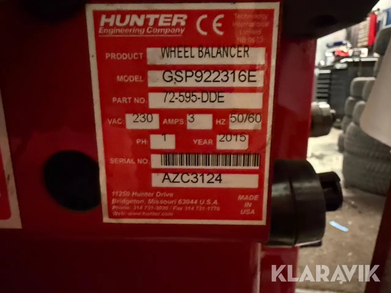Billede 12 - hjulafbalanceringsmaskine Hunter GSP9223E