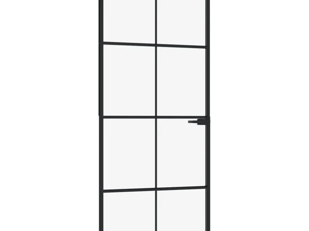 Billede 2 - Indvendig glasdør 83×201,5 cm - hærdet glas og sort aluminium