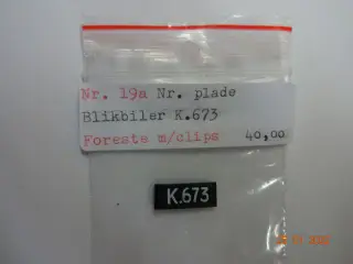 Nr. plade til Tekno Blikbiler