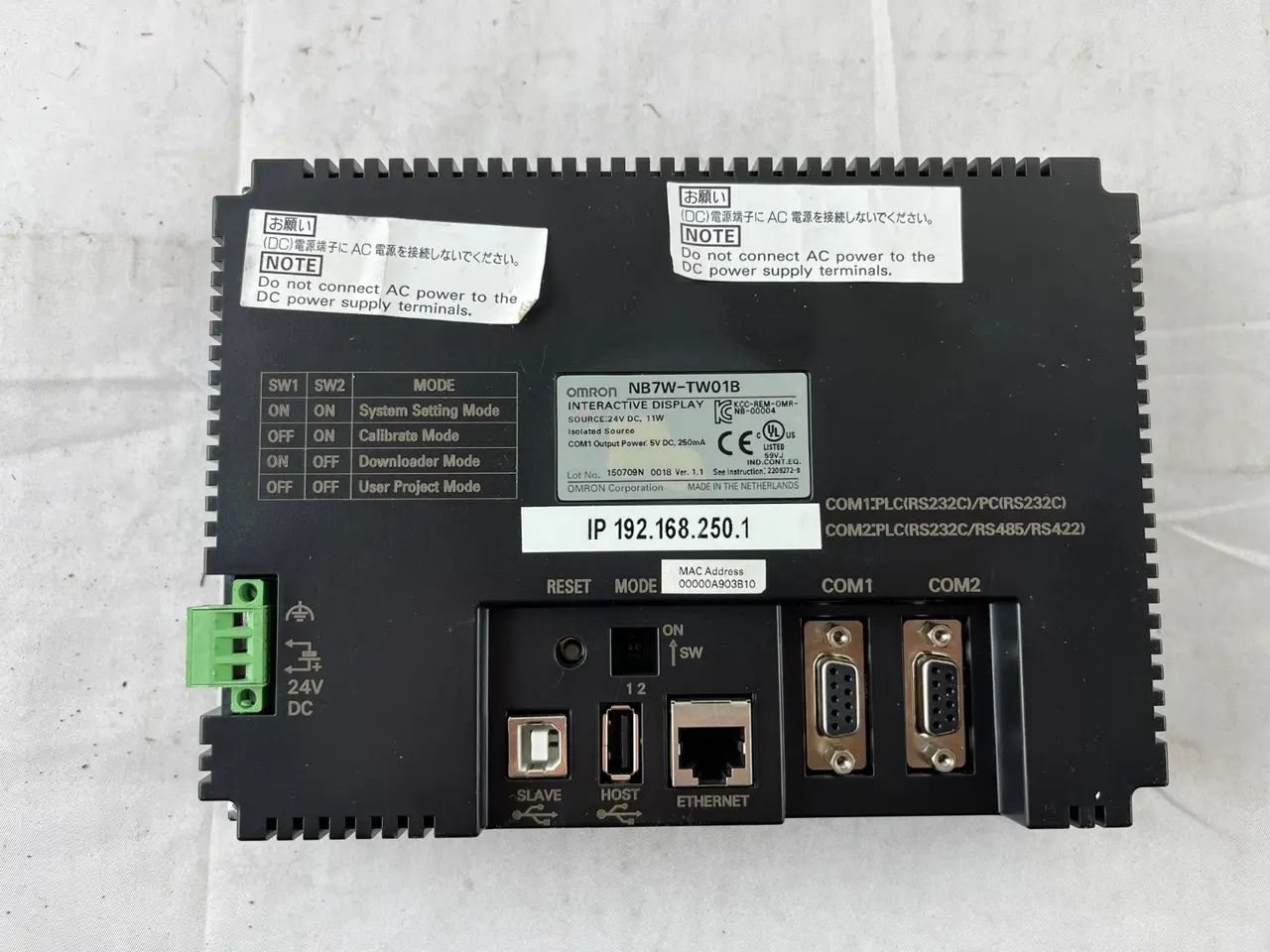 Billede 2 - Omron NB7W-TW01B Interactive Display 7" HMI Touch