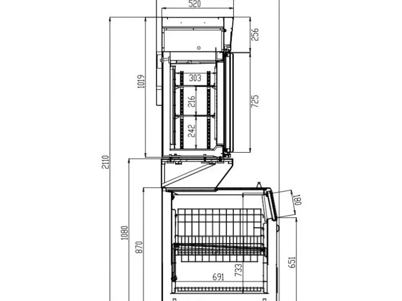Billede 2 - Sort Supermarked Kombinationsfryser 948 Liter