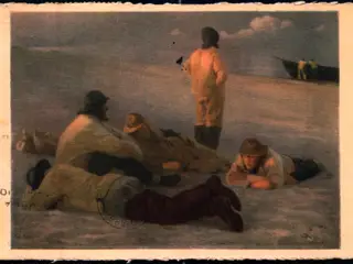 Krøyer - Fiskere paa Skagen Strand - K. Wiit-Møllers 3232 - Brugt