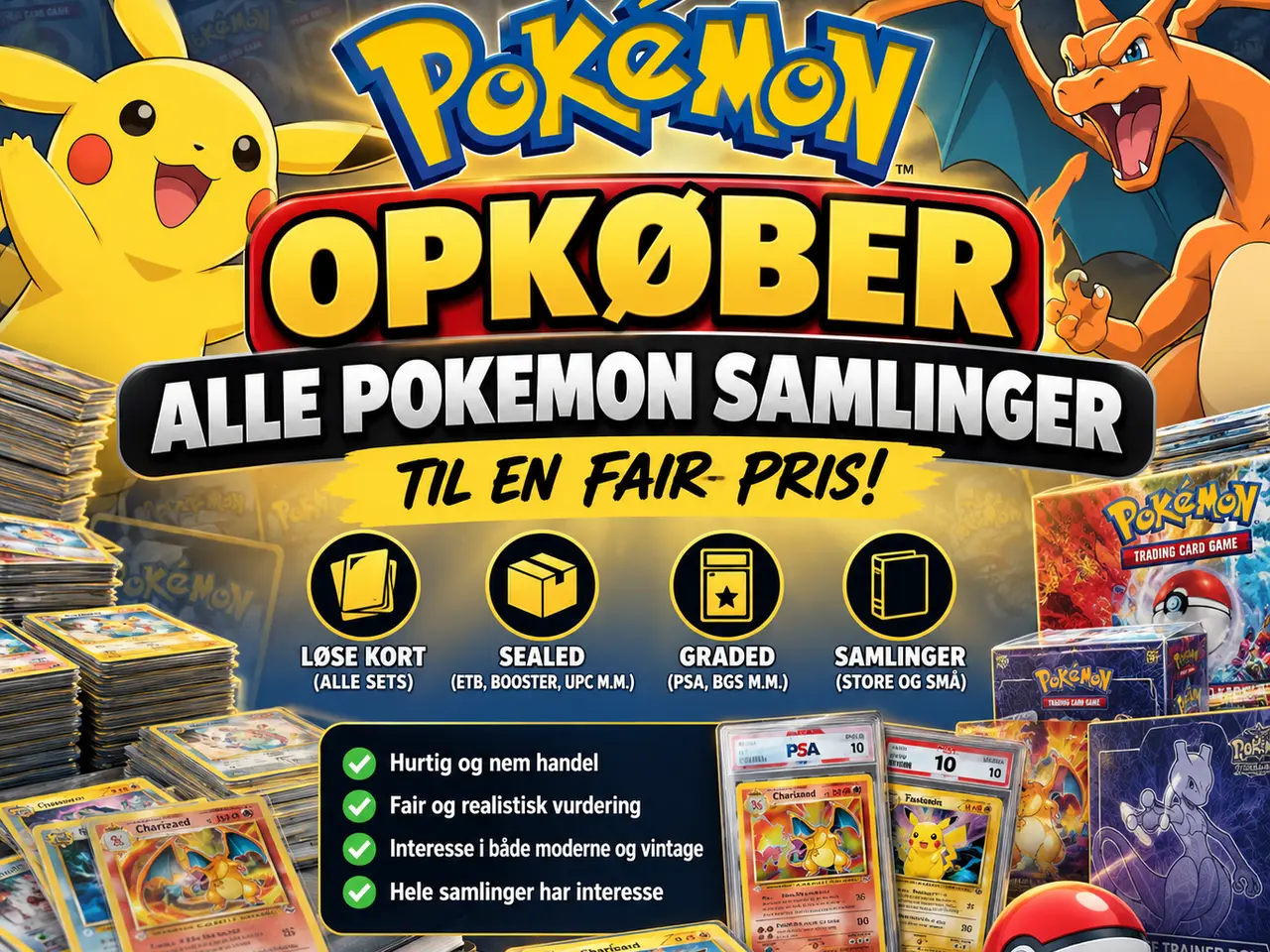 Billede 1 - KØBER Pokémon-kort & samlinger – Fair pris! 💰