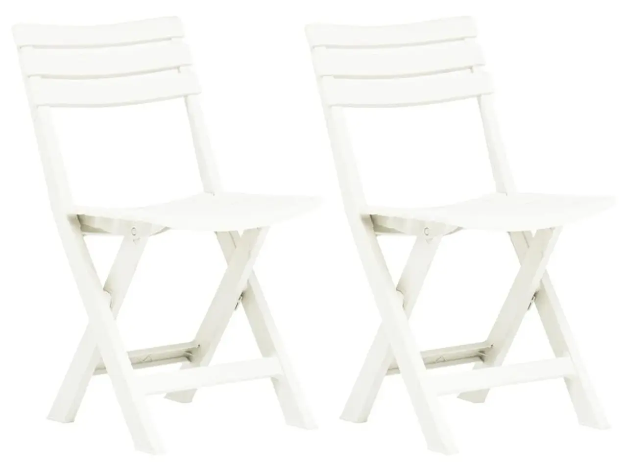 Billede 1 - Foldbare havestole 2 stk. plastik hvid