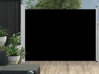 Sammenrullelig sidemarkise til terrassen 100 x 500 cm sort