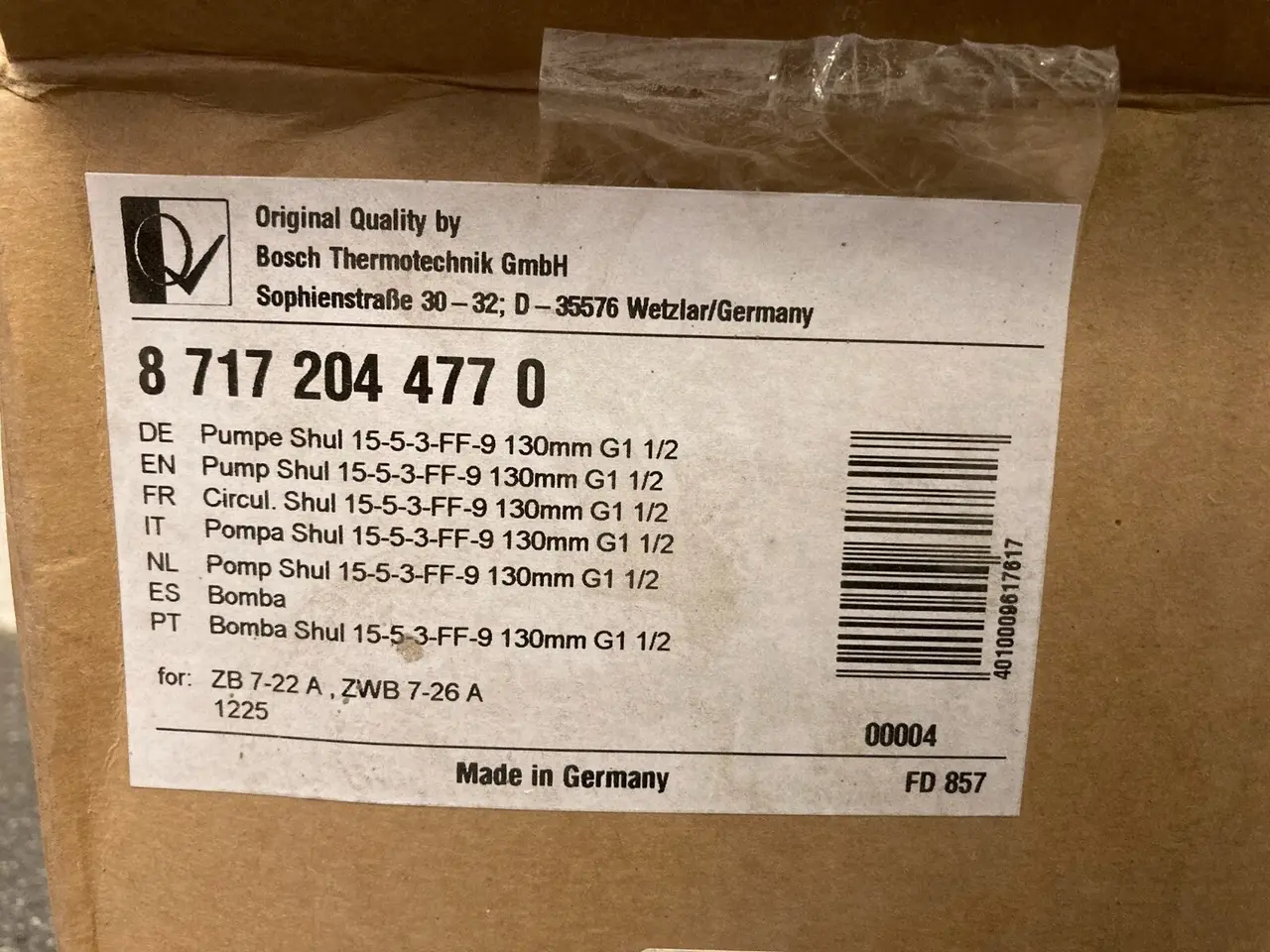Billede 4 - Bosch Pump Wilo PN:87172042640 0.27 - 0.18 A G1