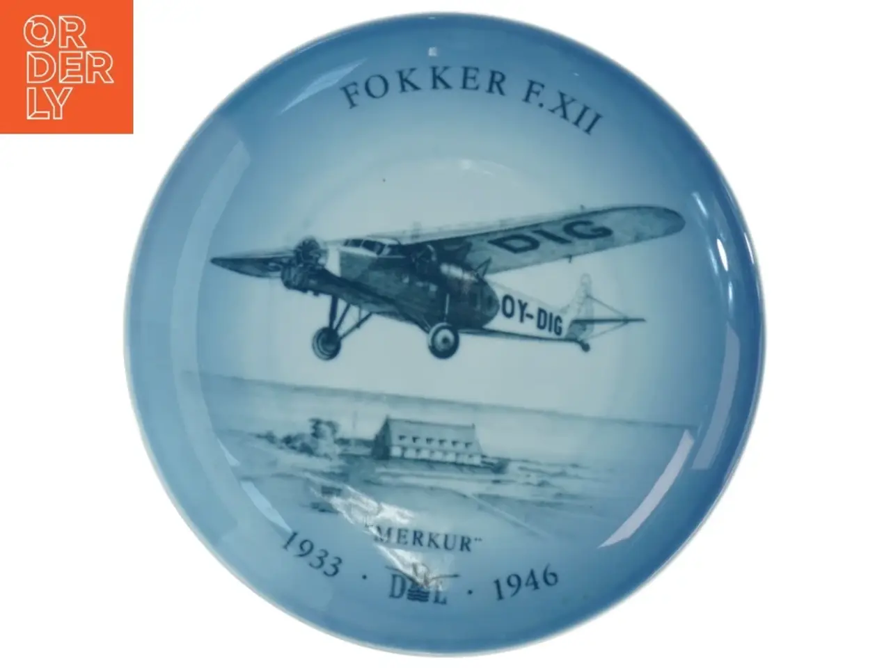 Billede 1 - B&G Fokker F.XII porcelænsplatte fra B&G (str. Ø 18 cm)