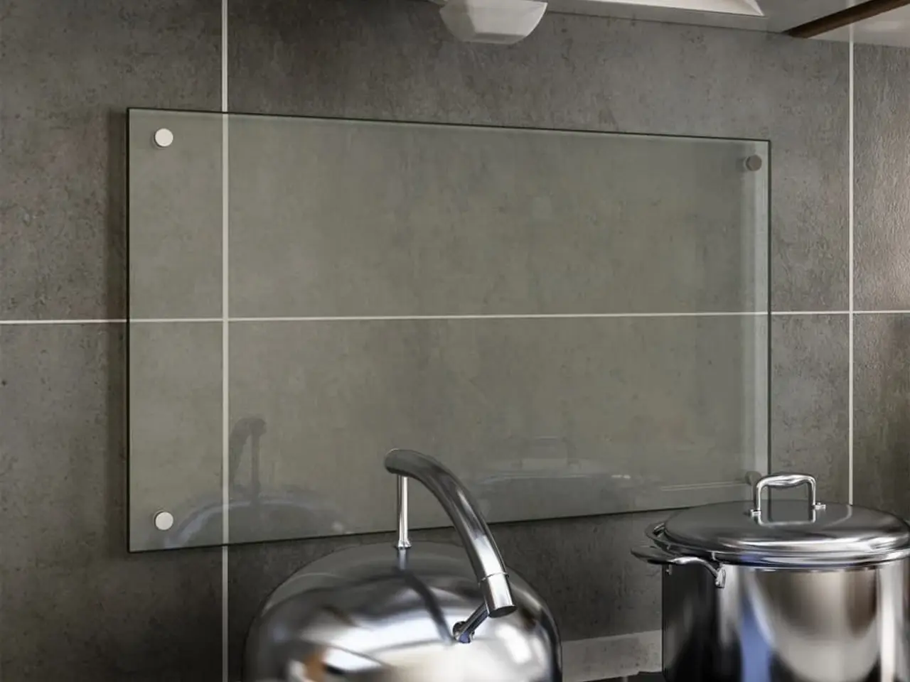 Billede 1 - Stænkplade 70x40 cm hærdet glas gennemsigtig