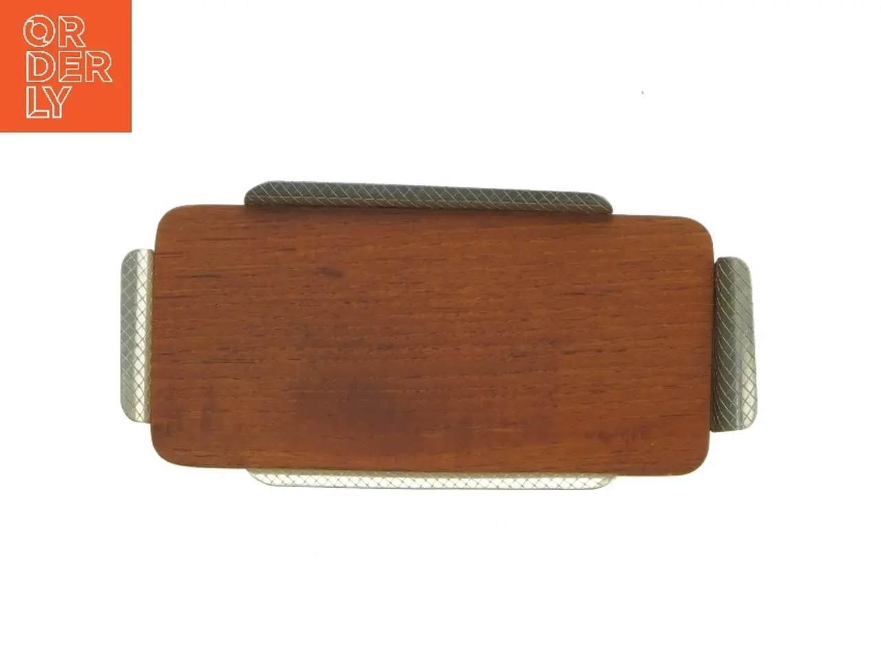 Billede 4 - Teak Træ fad med ciseleret metal (str. 19x9 cm)