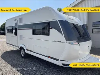 2027 - Hobby Excellent 560 CFe 2027 MODEL, KÆMPE SIDDEGRUPPE OG KØKKEN. SENG 160*200cm. Super flot Excellent, NU PÅ LAGER.