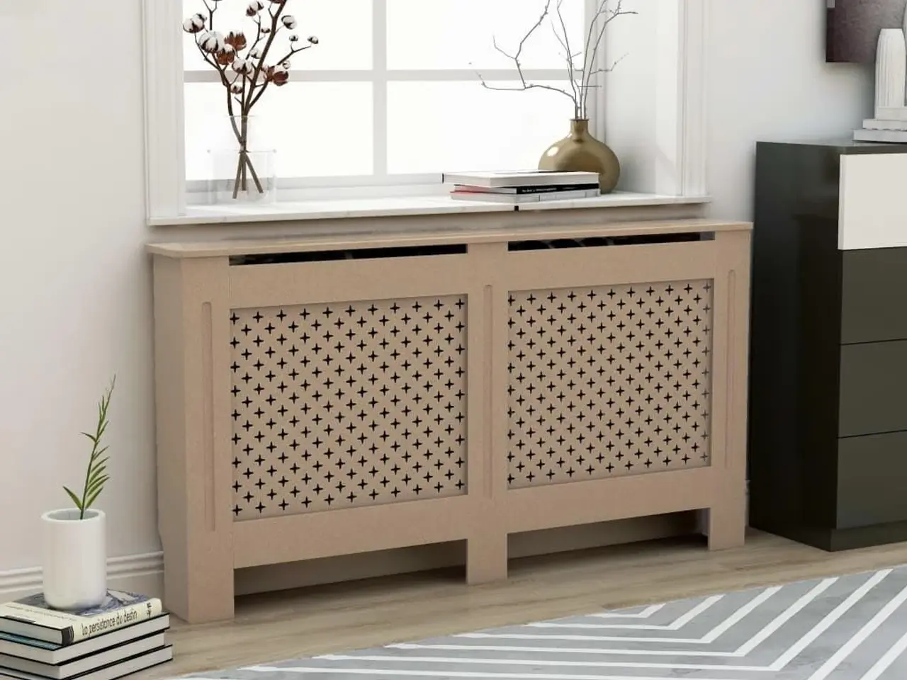Billede 1 - Radiatorskjuler 152x19x81,5 cm MDF