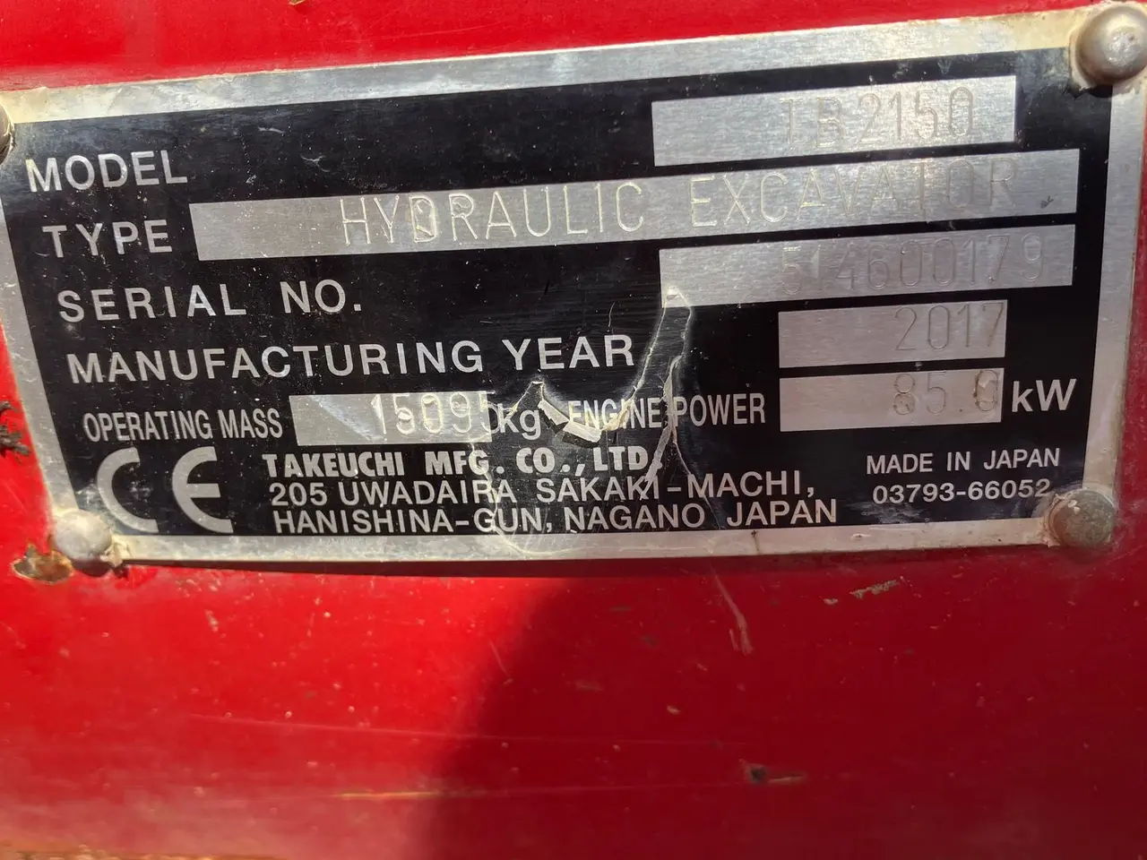 Billede 15 - Takeuchi Tb2150 Takeuchi TB2150 15 tons velkørene