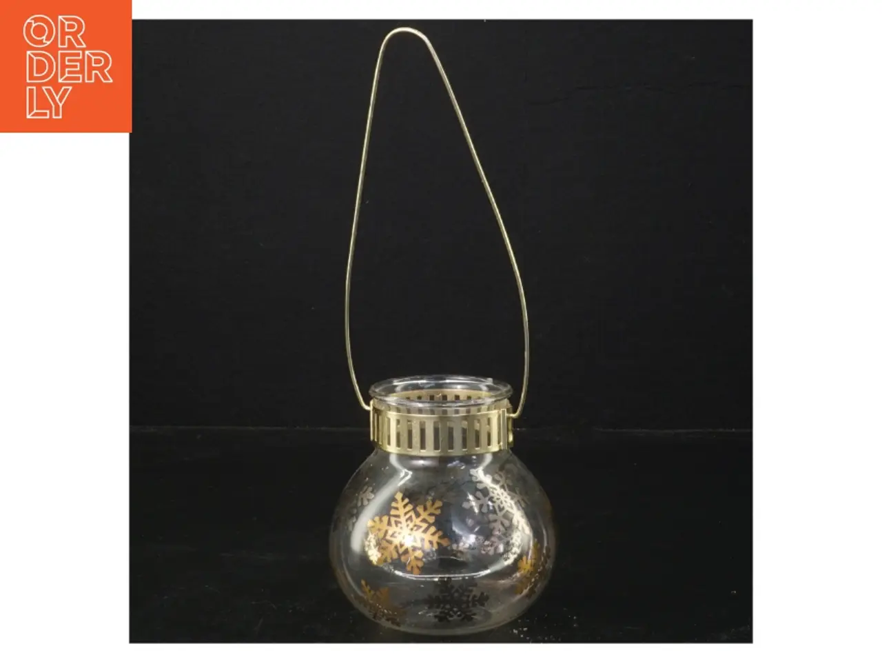 Billede 1 - Holmegaard Glaslanterne med snefnugdesign (str. 9 cm)