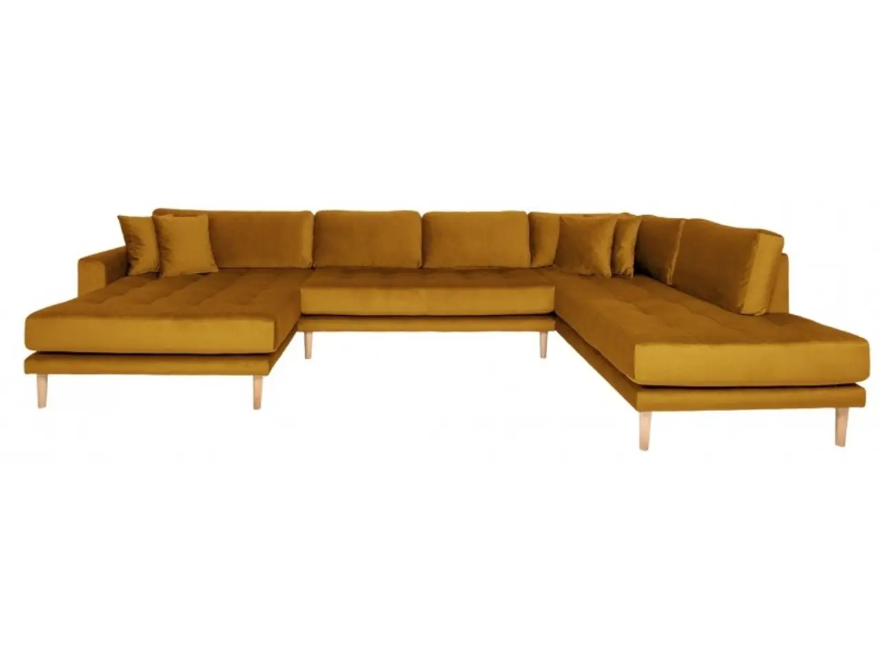 Billede 4 - Lido - Hjørnesofa med Venstrevendt Chaiselong - Sennepsgul velour