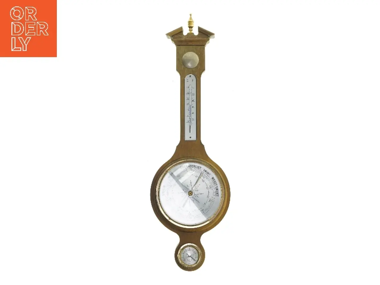 Billede 1 - Gammelt Vægbarometer og termometer (str. 54 cm)