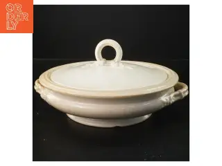 Porcelæns skål med låg (str. Ø 25x6 cm)