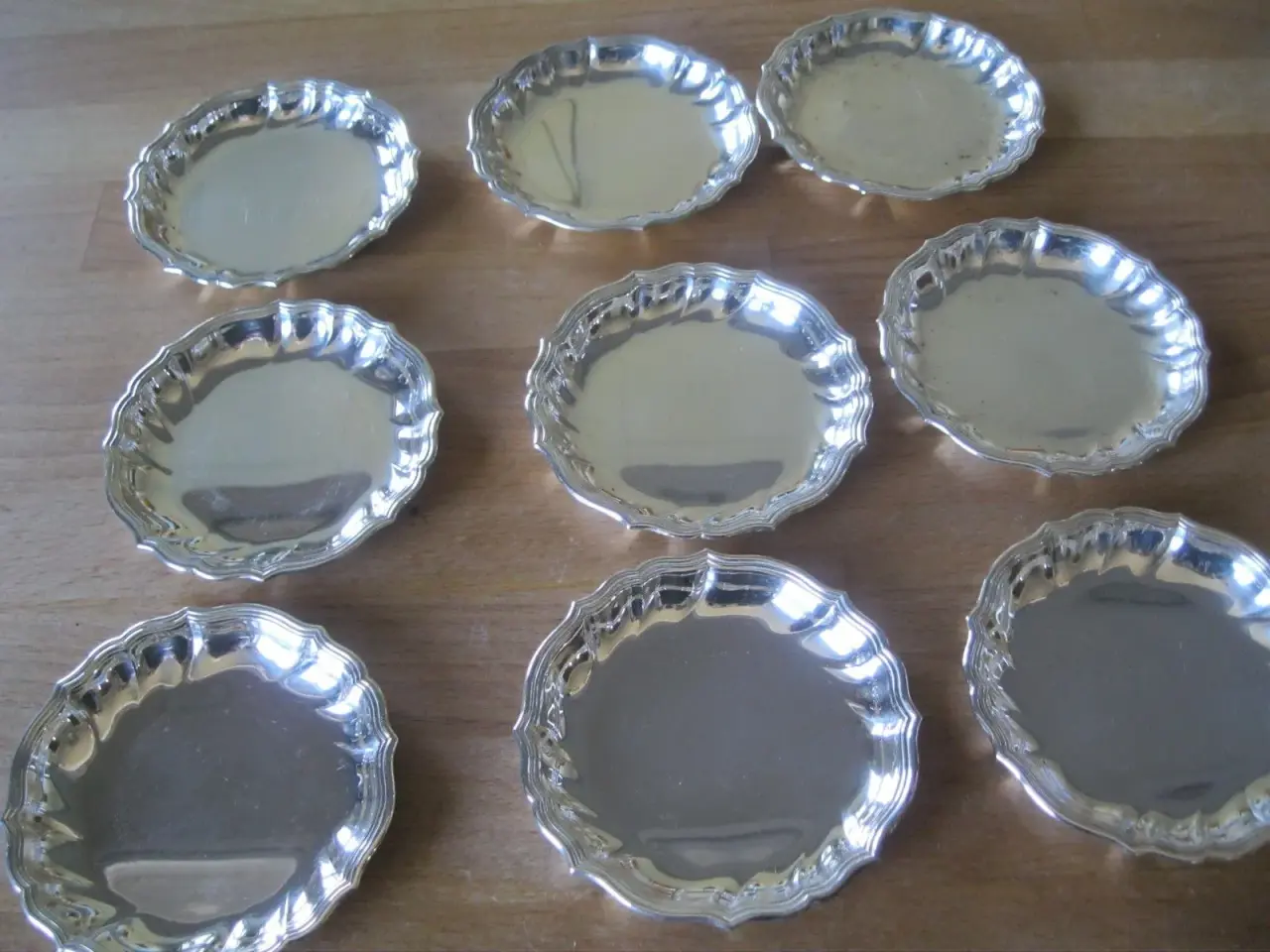 Billede 1 - 9 Glas/flaskebakker sølvplet 9,5 cm