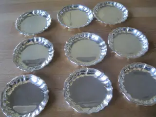 9 Glas/flaskebakker sølvplet 9,5 cm