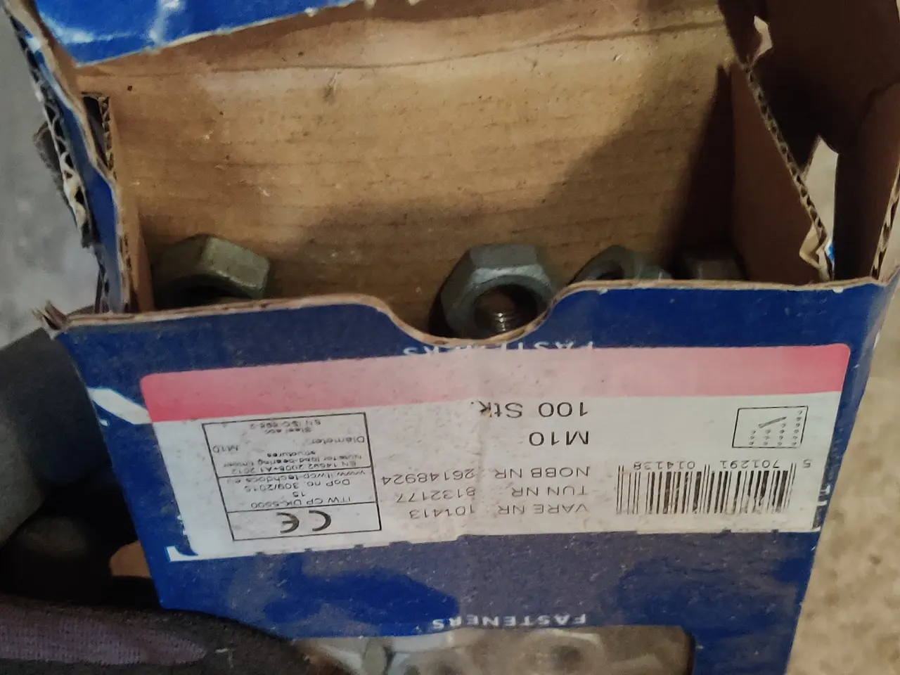 Billede 2 - M10 varmgalvaniseret møtrikker