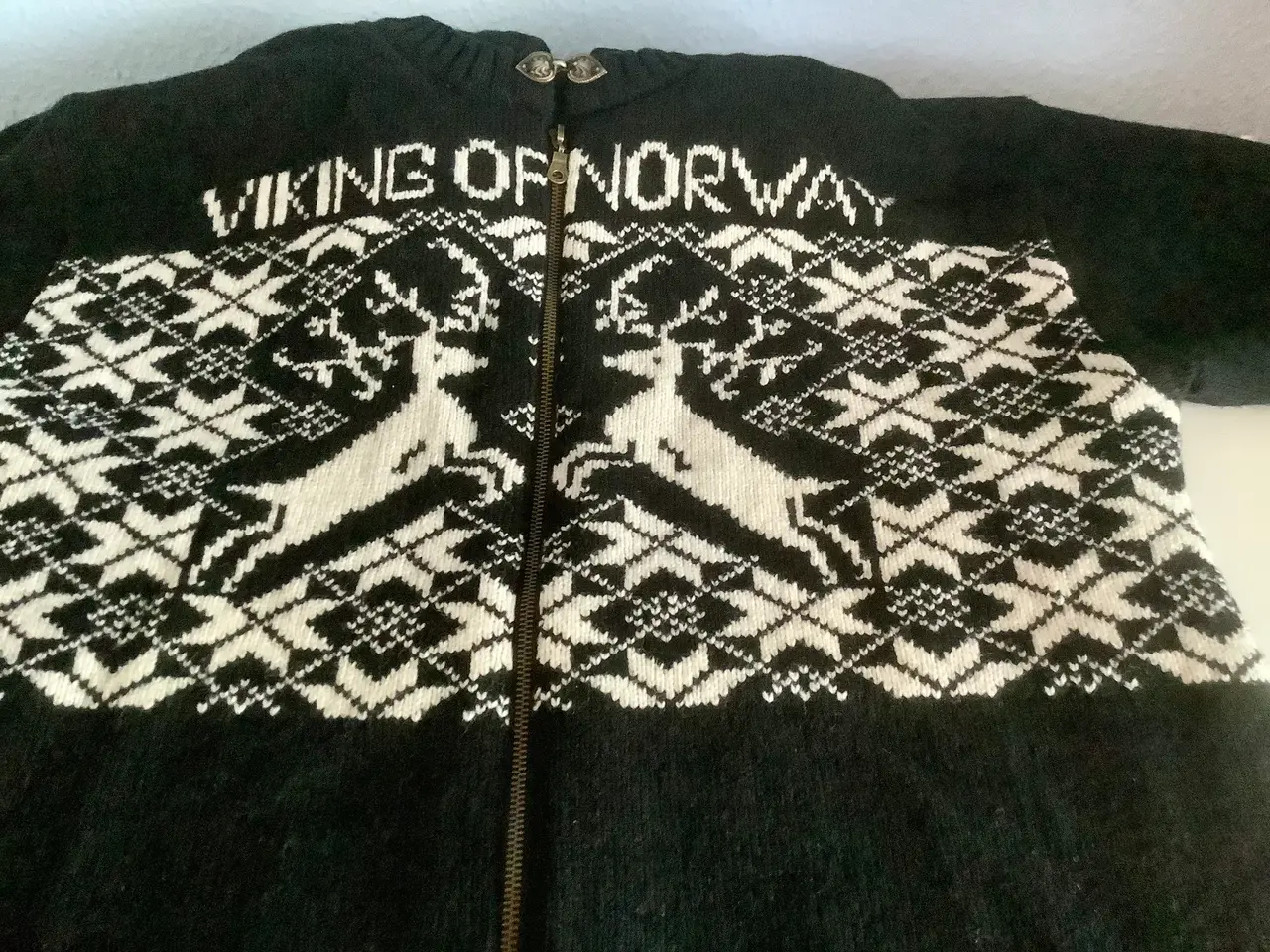 Billede 1 - Viking of Norway strik trøje med vindtæt foer.