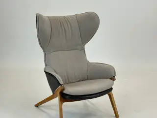 Cassina P22 Wingback Lounge Chair Loungestol – Grå med Træ Stel